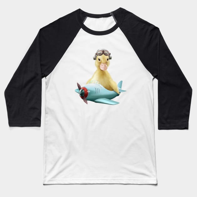 PILOT DUCK Baseball T-Shirt by ADAMLAWLESS